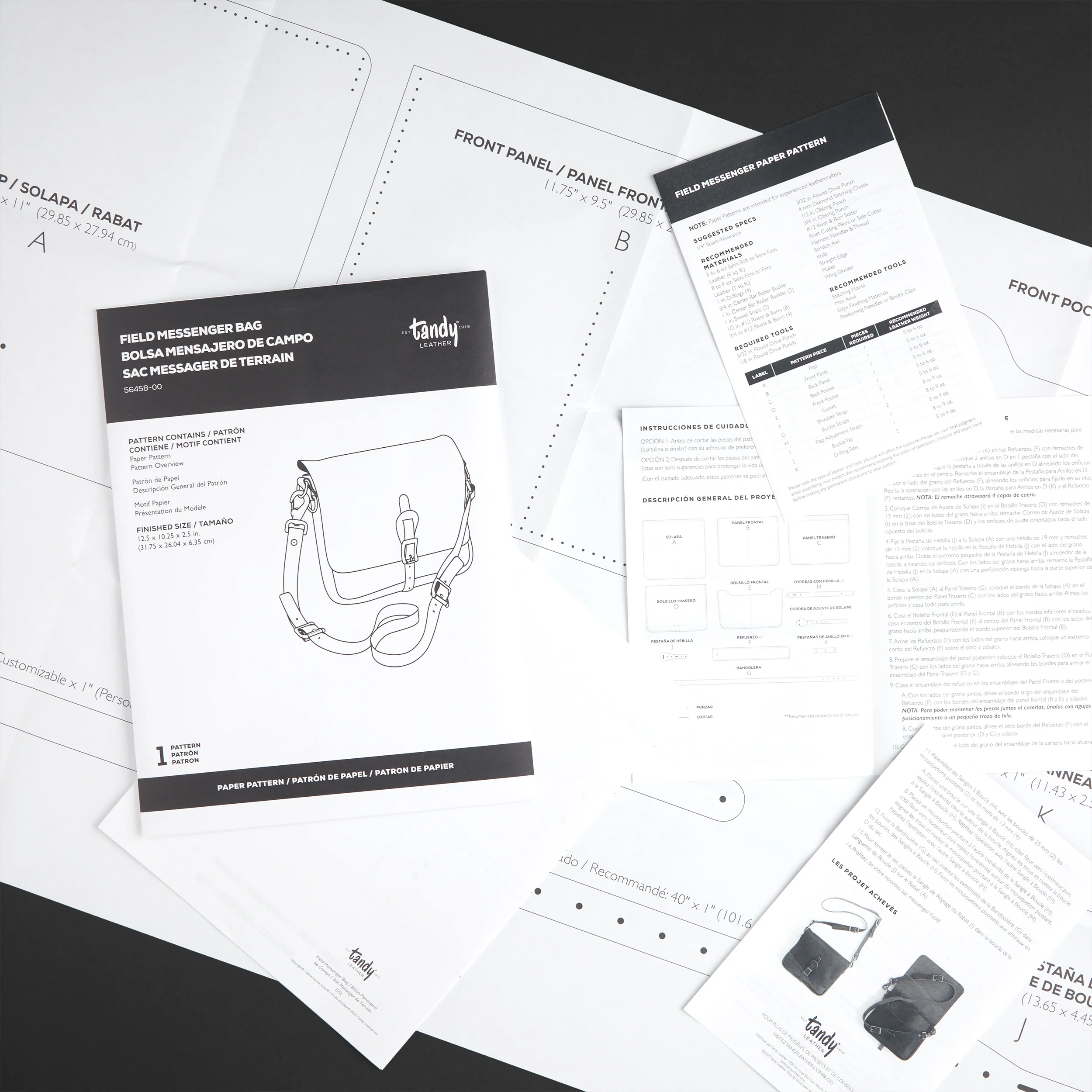 Field Messenger Bag Paper Pattern - Image 6