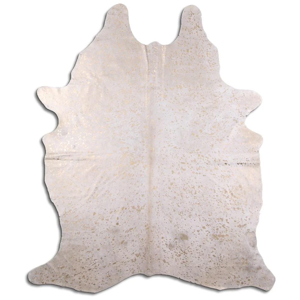 Hair-On Cowhide Rug - Acid Wash Gold & Beige - FINAL SALE - Image 3