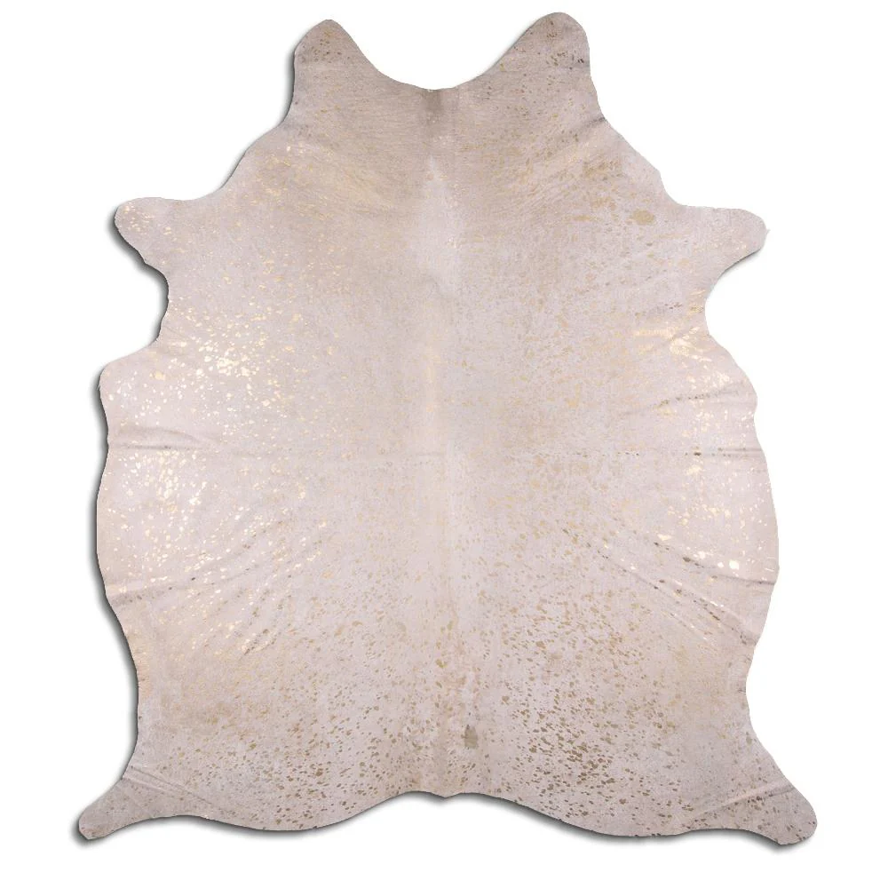 Hair-On Cowhide Rug - Acid Wash Gold & Beige - FINAL SALE - Image 4